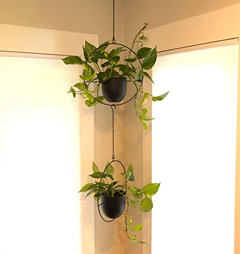 Blumenampel Tenmedary hängend aus Metall in Schwarz für Pflanzen