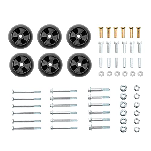 Mower Anti Scalp Deck Wheel Kit Set of 6 Compatible with John Deere AM133602, AM116299, M111489