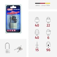 ABUS Vorhängeschloss Titalium 40mm Langer Bogen, AB64TI/40HB40 – Ansicht 5