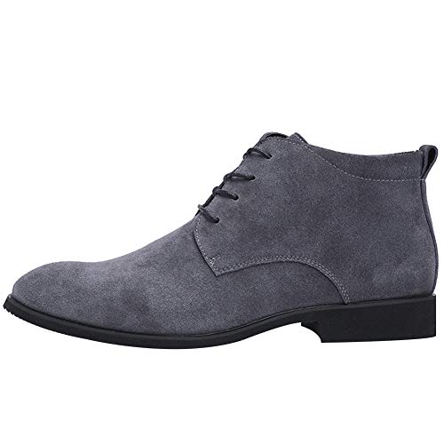 Image of rismart Men's Suede Chukka Boots Plain Toe Lace Up Oxfords Business Casual Shoes