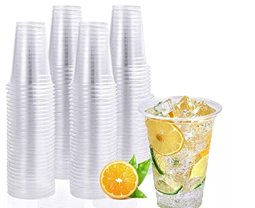 Sabco - 50pcs 12oz Clear Plastic Smoothie Cups - Ideal for Milkshake, Frappe, Juice, Smoothie, Boba, Iced Tea, Coffee, Beer, Drink, Slush - Perfect for Takeaway & Restaurants