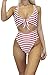 Womens Swimsuits One Piece High Waisted Sexy Striped Monokini Cut Out Cheeky Bikini Swimsuit Bathing Suits