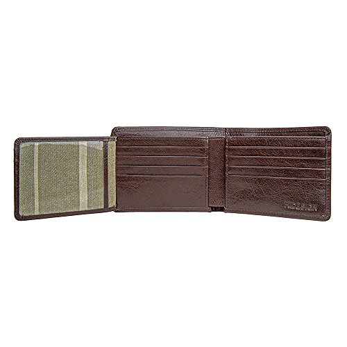 Hidesign Vespucci Domestic Buffalo Leather Men's Multi-Compartment Trifold Wallet with RFID Shielding Technology, 11 Card Slots and ID Window - Size (L x H - 4.5 x 3.5 inches), Brown4