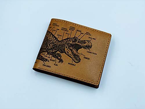 Unik4Art - Skeleton Anatomy Genuine Leather Men Bifold Wallet - Dinosaur Anatomy - 3Sa #TOP6