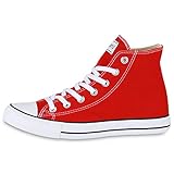  SCARPE VITA Damen High Top Sneakers Sportschuhe Stoffschuhe Kult 172968 Rot Rot Lucky 41