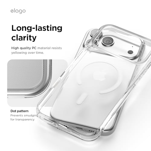 elago for iPhone 17 Pro Max Case, Magnetic Hybrid Transparent Slim Case, Compatible with MagSafe, PC + TPU Hybrid Technology, Shockproof Protective Cover, 6.9 inch by elago - Image 4
