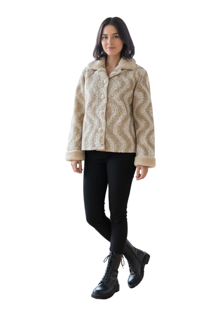 athena lifestyle Women’s Luxury Beige Quilted Fur Coat – Elegant Winter Overcoat for Evening, Party & Formal Wear-picture-37