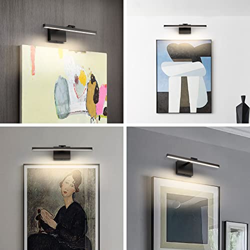 Joosenhouse Led Picture Light Dimmable 19.69" Inches Wall Sconces Lamps Rotatable Head Light Display Lamp For Painting Frame Art, Matte Black,12W Hardwired Connection 3000K #TOP3