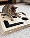 Cat Scratch Puzzle Enrichment Box Nail File Stress Free Alternative to Clippers and Grinders, Wooden Cat Nail File Scratcher Felines Files Claws Maze Box, Puzzle Enrichment Toy with Bell Ball(1pc)