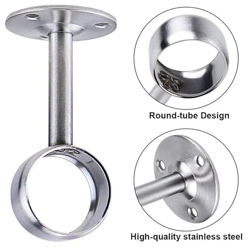 Gardinenstange Halterung,Biluer 8PCS 22mm Edelstahl Rundrohr-Halterung Halterung fur Die Vorhangstange Kleiderschrank Stangenhalter Fur Kleiderschrank Schrankrohr Zum Aufhangen(8*22mm)