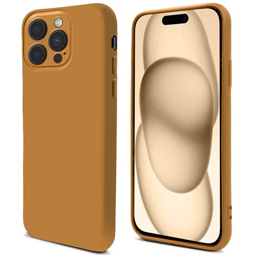 Lifestyle. Cover per iPhone 16 Pro 6.3-pollici Custodia Premium per iphone 16 Pro antiurto con Finitura Opaca e Fodera Morbida Phone Case Caramello silicone microfibra