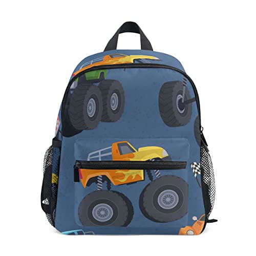 Mochila para niños y niñas Mochila impermeable para niños y niñas Mochila preescolar Monster Truck Azul, Monster Truck Azul, Talla única Cover