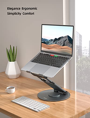 Nulaxy Telescopic 360 Rotating Laptop Stand For Desk Adjustable Height Swivel Pull Out Design Ergonomic Laptop Riser Fits All Macbook, Laptops - Ls18 #TOP6