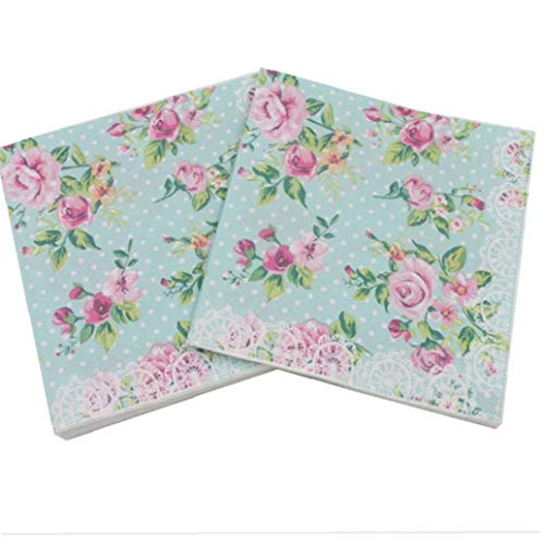 Romote 20 Pc / 33cm * 33cm Característica Impresa Rose Servilletas De Papel para El Evento Y La Decoración del Partido del Tejido Decoupage Servilleta