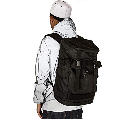 Large Black Travel Camping Hiking Backpack For Men and Women, Waterproof Laptop Bookbag Backpack Bag For College School Student Skateboard…