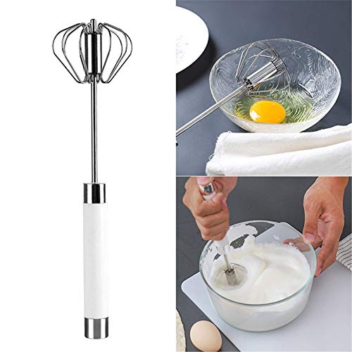 Kitchen Tools Whisk Egg Beater Stainless Steel Semi-Automatic Whisk Stirrer Mixing Mixer Egg Milk Beater Kitchen Baking Tool Egg Cream Blending Stirring Mixer (Color : Silver, Size : 27.5X7Cm) #TOP3