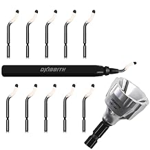 Deburring Tool Set 12-Piece High Speed Steel & Tungsten Carbide for External & Internal Burr Removal Kit for Metal, Rods, Bolts, Pipes, and 3D Printing - Hex Shank and Handle - 1/8 to 3/4" Diameter