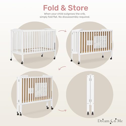 Dream On Me 673W Full Size 2-In-1 Folding Stationary Side Crib In White thumb #5