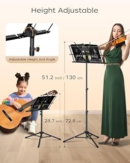 K KASONIC Leggio, Kasonic 2 in 1 Leggio per spartiti pieghevole a doppio uso e supporto per libri da tavolo, portatile e leggero con supporto per clip per spartiti