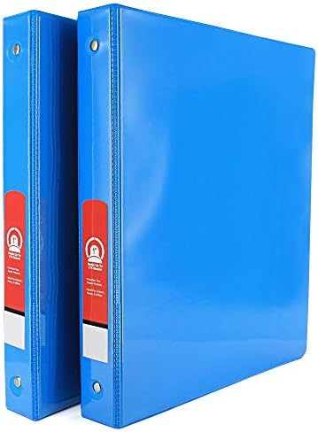 Emraw 1.5 Inch 3-Ring View Binders With Pockets - Purple 2-Pack For School & Office