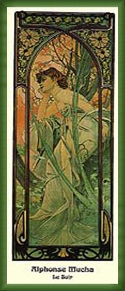 Amazon.co.jp: ポスター アルフォンス ミュシャ 夕べの夢想 額装品