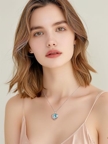 Custom4U Personalized 925 Sterling Silver Heart Locket Necklace that Holds Pictures Dainty Butterfly Locket Necklace for Women Her Custom Engraved Text&Photo Locket Pendant Jewelry Gifts (Gift Box)2