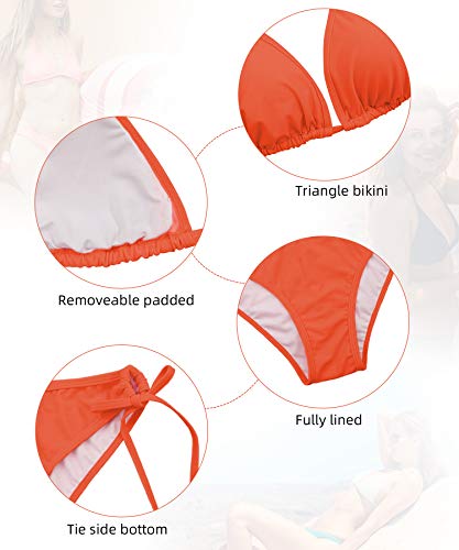 Image of Century Star Women Cute String Triangle Bikini Sets - Swimsuits Two-Piece Tie Side Adjustable Ties Halter Bathing Suit