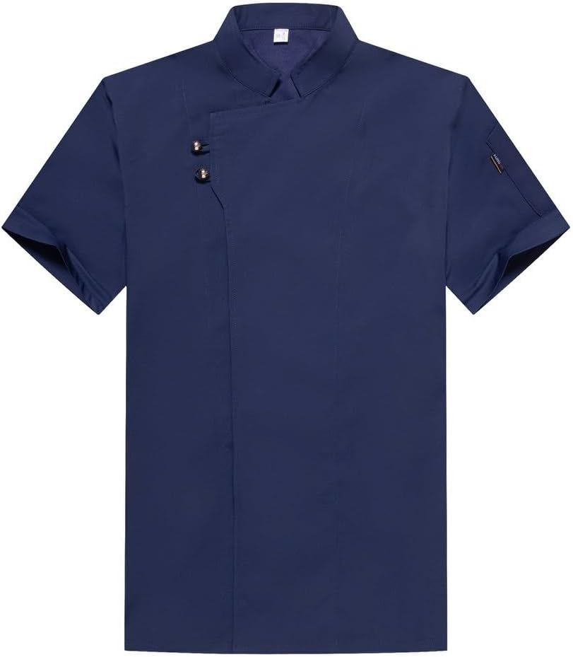 Unisex Chef Coat Men Women Chef Jacket Short Sleeve Restaurant Kitchen Cooking Chef Uniform for Food Service