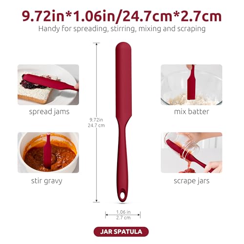 U-Taste Skinny Silicone Jar Spatula Scraper, 10in Sourdough Stir Stick, Red by U-Taste - Used condition - Image 2
