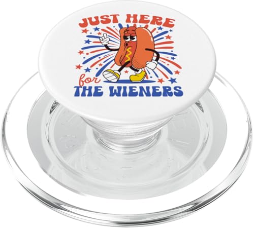Hot Dog I'm Just Here for the Wieners 4 luglio Funny USA PopSockets PopGrip per MagSafe