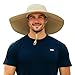 Super Wide Brim Sun Hat-UPF 50+ Protection,Waterproof Bucket Hat for Fishing, Hiking, Camping, Boating,Breathable Nylon & Mesh (Khaki)