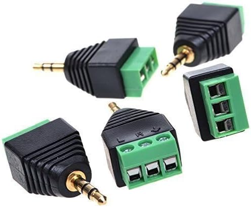 5 adaptadores Jack 3.5mm macho a AV con terminales miniatura 2