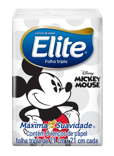 Lenço De Papel Folha Tripla Elite Disney 6 Pacotes Com 8 Fls Cada