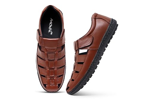 Image of ARAMISH Men,s Genuine Leather Fisherman Sandals