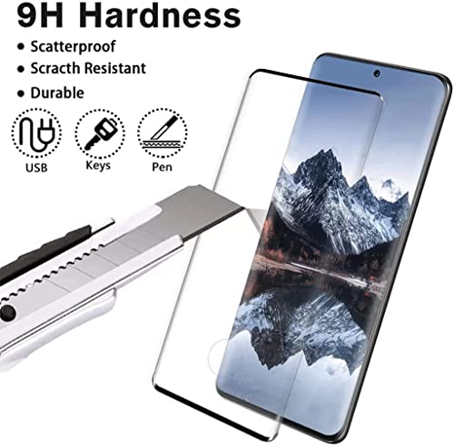 Image of STP FEEL Tempered Glass Screen Protector For Samsung Galaxy S22 5G Advanced Black Border Tempered Glass [Fingerprint Unlock without Fingerprint Hole] Edge to Edge Screen Protector Guard, Pack of 1