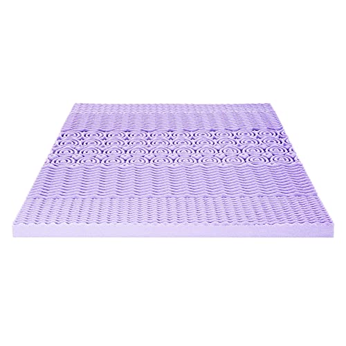 Image of Mattress Full Mattress Topper - 3 Inch 5-Zone Memory Foam Bed Topper with Lavender Infused Cooling Mattress Pad, Full Size