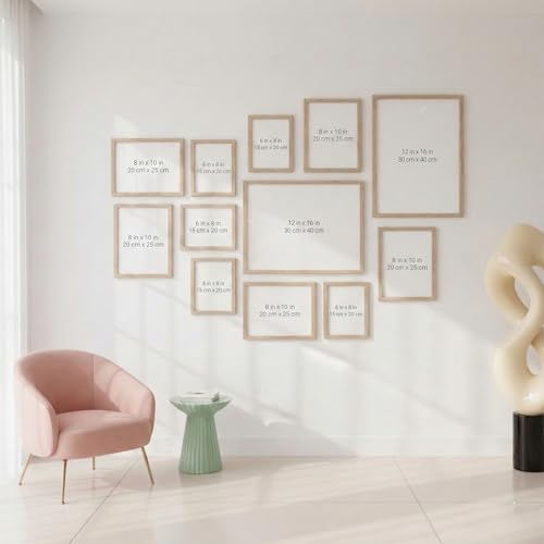 Image of HOTHOUSE Photo Frame For Wall | Aesthetic Collage Picture Frames For Wall Decor | Rectangular Photo Frames For Home Decor Office Livingroom Bedroom | Set of 12 (BROWN, Combo-5)