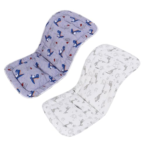 LAT Universal Colchoneta para Sillas de Paseo, Algodón Funda Universal Carro Bebe, Cojín Silla de Paseo para Cochecito de Doble Cara, Funda para Asientos de Cochecito para Bebés 78x34cm (Dinosaurio)
