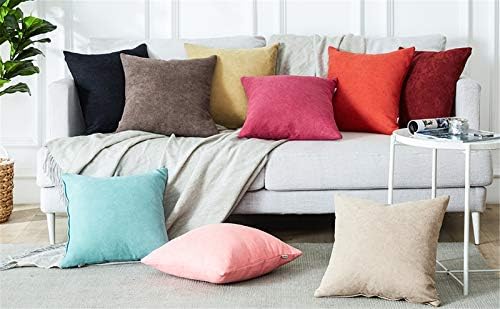 Topfinel Grey Cushion Covers 30cm x 30cm Chenille Pillow Cover Soft Square Plain Decorative 12x12 Inches Throw Pillowcases for Sofa Bed Bedroom livingroom with Invisible Zipper Set of 2
