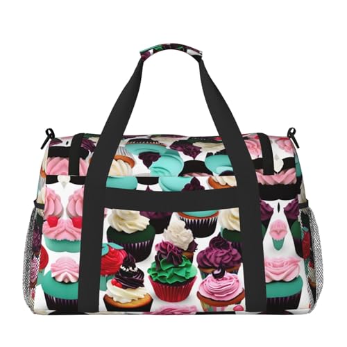 Delicious Cupcakes print Carry on Bag Underseat forTraveling Personal Item Bag Travel Duffel Bag Gym Bag for Women Men2