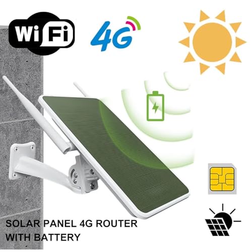 Image of Zunate 6W Solar 4G LTE Modem Router IP66, Water Proof Outdoor Repeater with 12000mAh Battery and SIM Slot for Yard Farm Camping RV Camping Surveillance (US)