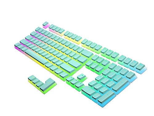 HK Gaming Pudding Keycaps Set | Doubleshot PBT Keycap Set | Full 108 OEM Profile Key Set | ANSI US-Layout | for Mechanical Keyboard | Compatible with Cherry MX, Gateron, Kailh, Outemu | Blue