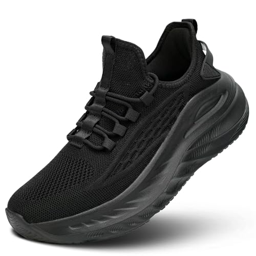 Image of Pozvnn Mens Walking Shoes Fashion Tennis Walking Slip on Sneakers Casual Gym Workout Lightweight Comfortable Trainers