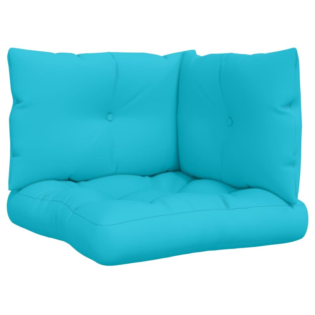 Palettenkissen 3er Set Türkis - Outdoor Palettenpolster aus Oxford-Gewebe mit Rückenkissen und Seitenkissen, Sitzkissen für Gartenmöbel, Lounge, Hocker und Ottomanen