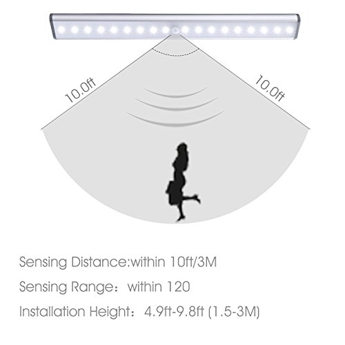 Stick-On Anywhere Portable Closet Lights Wireless 18 Led Under Cabinet Lighting Motion Sensor Activated Build In Rechargeable Battery Magnetic Little Safe Night Tap Light For Closet Cabinet (Silver-2) #TOP2