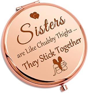 Gevody Sister Gift for from Brother Compact Mirror Twin Friendship Girl Bonus Best Friend Little Birthday Wedding Graduation Travel Pocket Makeup