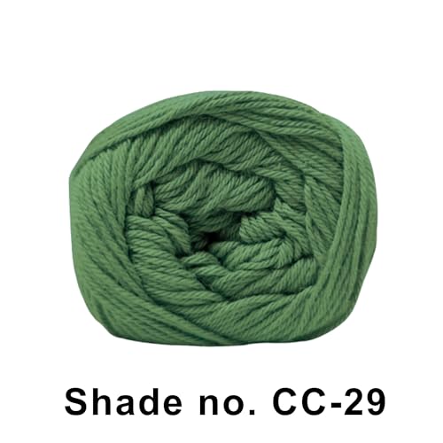 Image of VCR 8Ply Forest Green Cotton Craft Yarn, 100 Grams Hank, 160 Meters Length, Cotton Combed Ball for Crochet and Knitting, Pack of 1 Yarn, Suitable for DIY Crafts