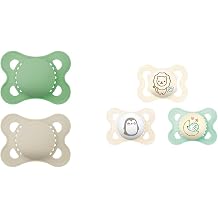 MAM Pacifier Bundle with Original 2 Pack and Variety 3 Pack for 0-6 Month Baby