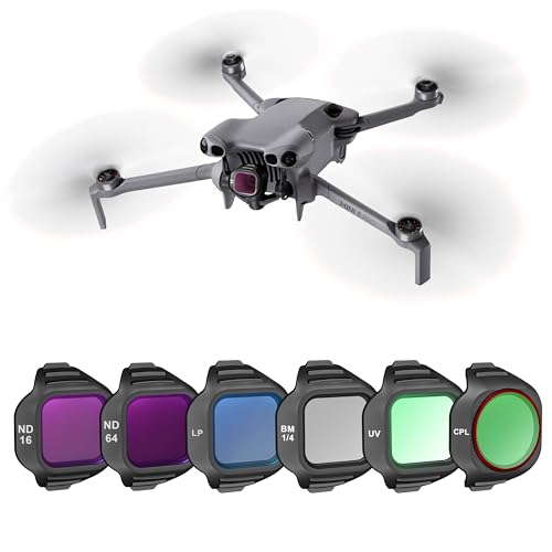 STARTRC Filter Set for DJI Mini 5 Pro Accessories, 6 Pack Black Diffusion Mist/LPR/UV/ND16/64/CPL Mini 5 Pro Drone Lens Filters, Multi Coated HD Optical Glass