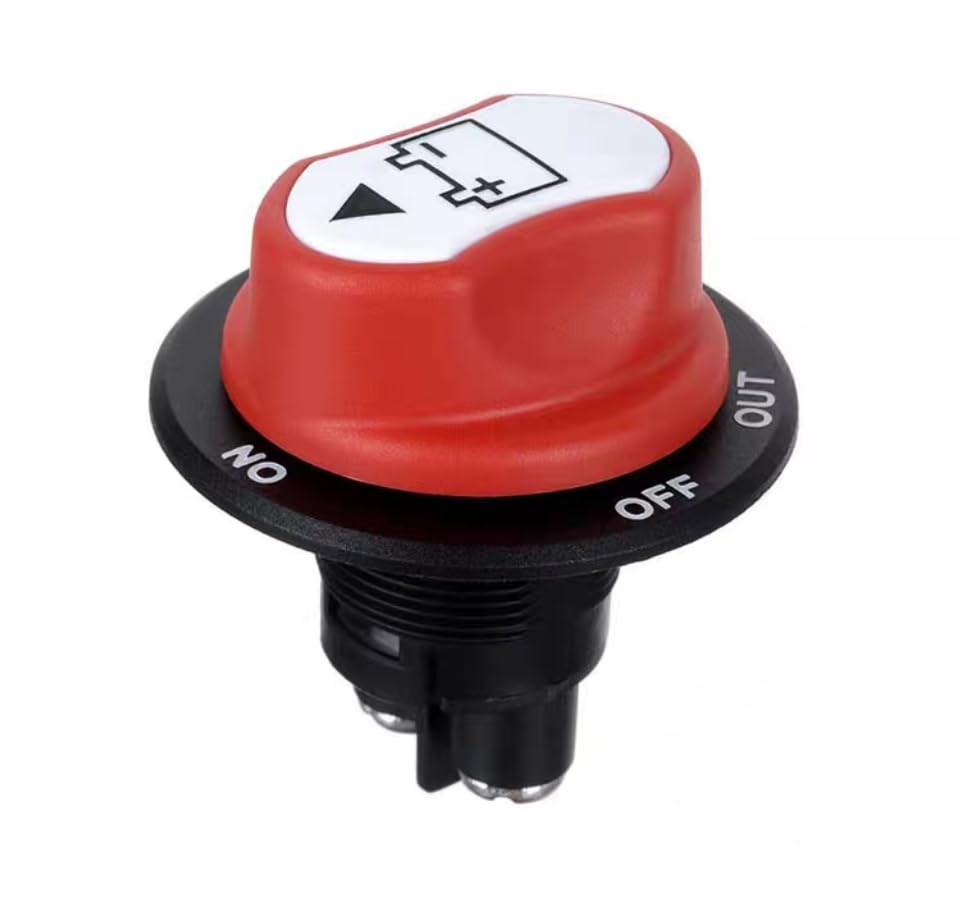 1PC 50A 12-72V Battery Disconnect Switches, Knob Button Power Current Breakers for Marine, Car, Off-Road Vehicle, Truck, RV